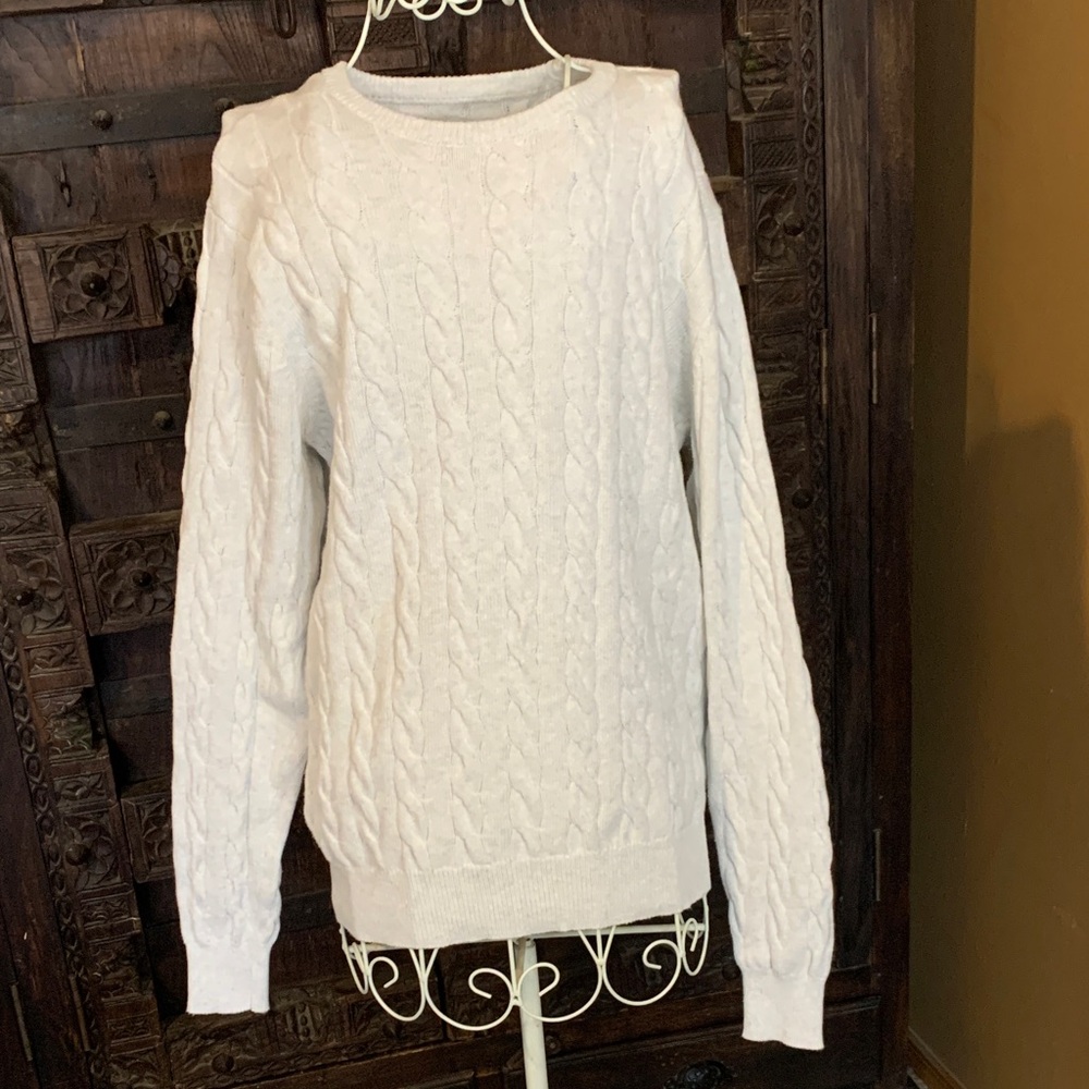 St. John's Bay Cable Knit Sweater - Cream